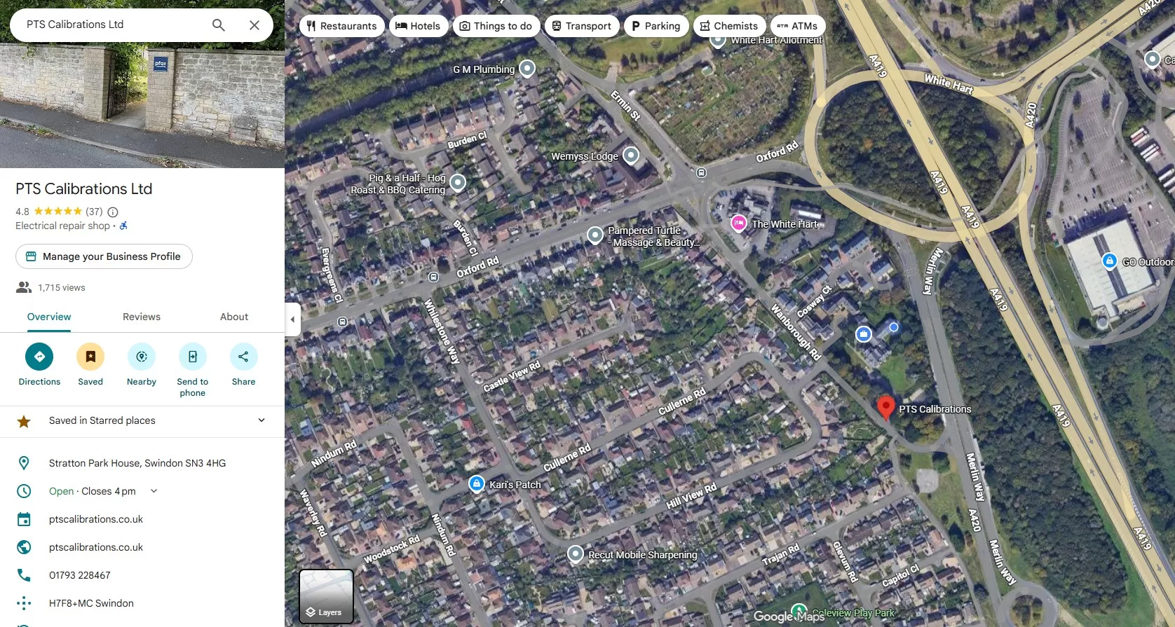 PTS CALIBRATIONS LOCATION